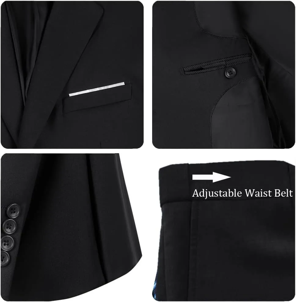 Men's Suit 3 Pieces Slim Fit Formal Business Wedding 2 Buttons Blazer Vest Pants Set Tuxedo