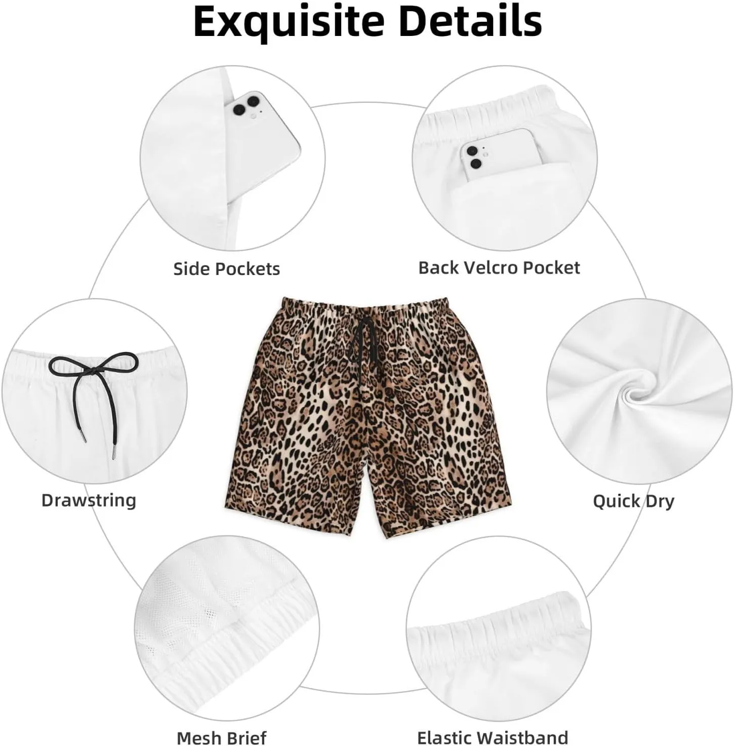 Mens Swim Trunks with Mesh Lining,Quick Dry Swimsuit Board Shorts Beach Pants Swimwear Bathing Suits