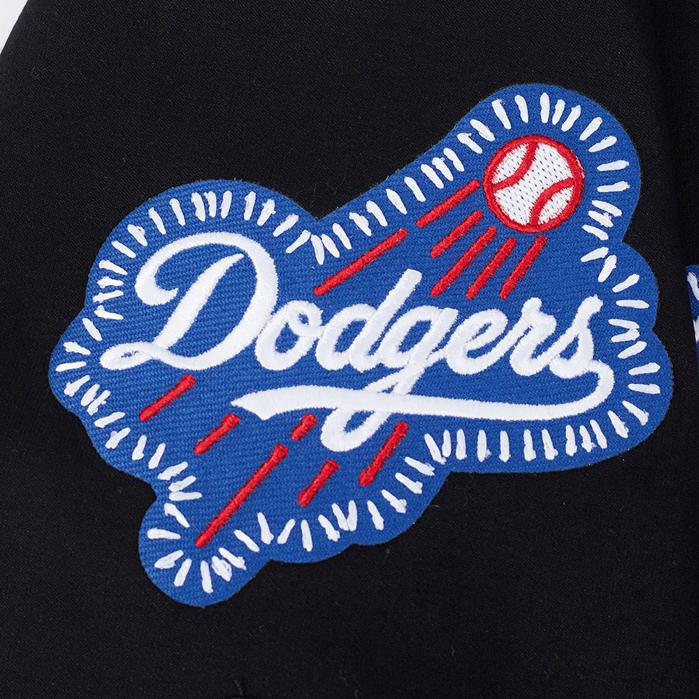 MLB LOS ANGELES DODGERS DIY PICK STITCH MEN'S DOUBLE KNIT SHORT SLEEVE JACKET (BLACK)