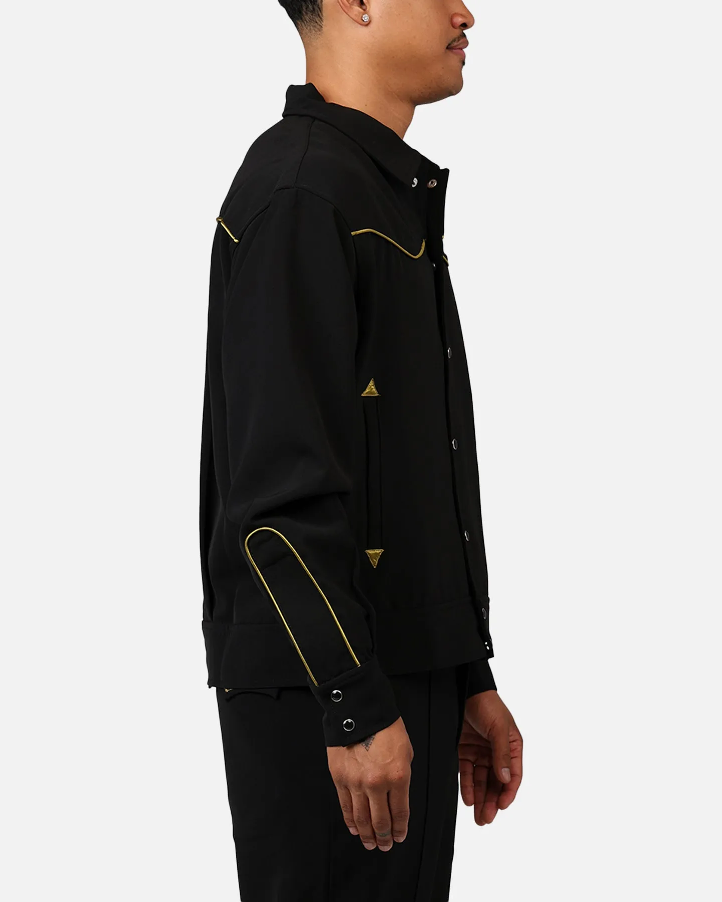 MNML Rodeo Stitch Button Up Jacket Black/Gold