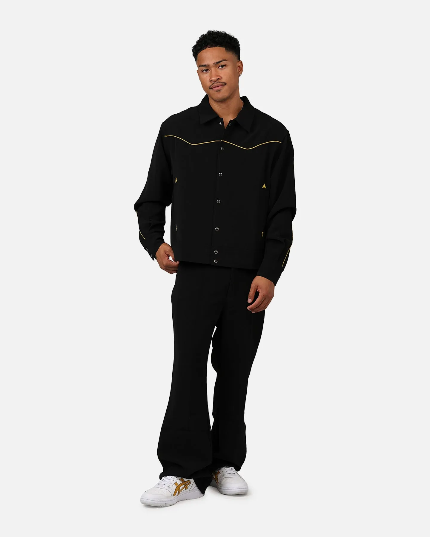 MNML Rodeo Stitch Button Up Jacket Black/Gold