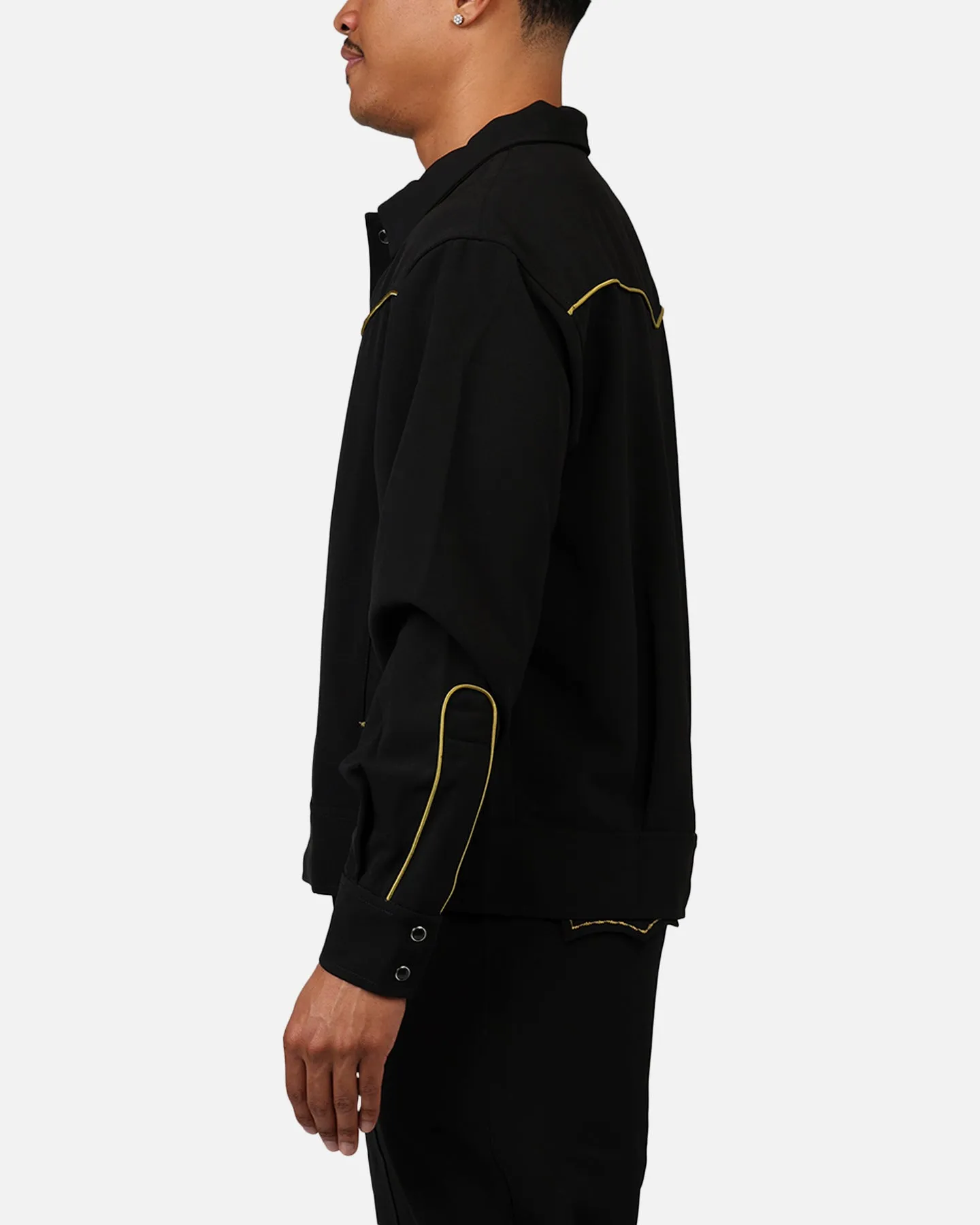 MNML Rodeo Stitch Button Up Jacket Black/Gold