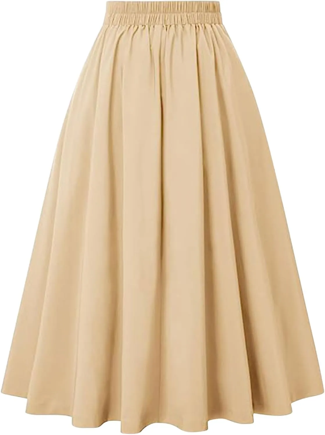 NATHGAM Womens Plaid Skirt Retro High Waist Pleated Skirt with Pockets Button Decoration Plus Size Skirt Victorian Midi Skirt