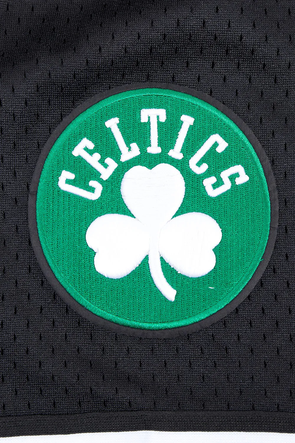 NBA BOSTON CELTICS SCRIPT TAIL MEN'S MESH BUTTON DOWN SHIRT (BLACK)