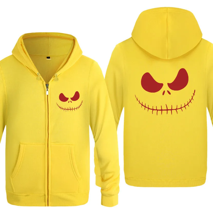 Nightmare Before Christmas Jack Hoodies - Nightmare Before Christmas Hoodies - Cool Jack Red Eyes Christmas Zip Up Hoodie