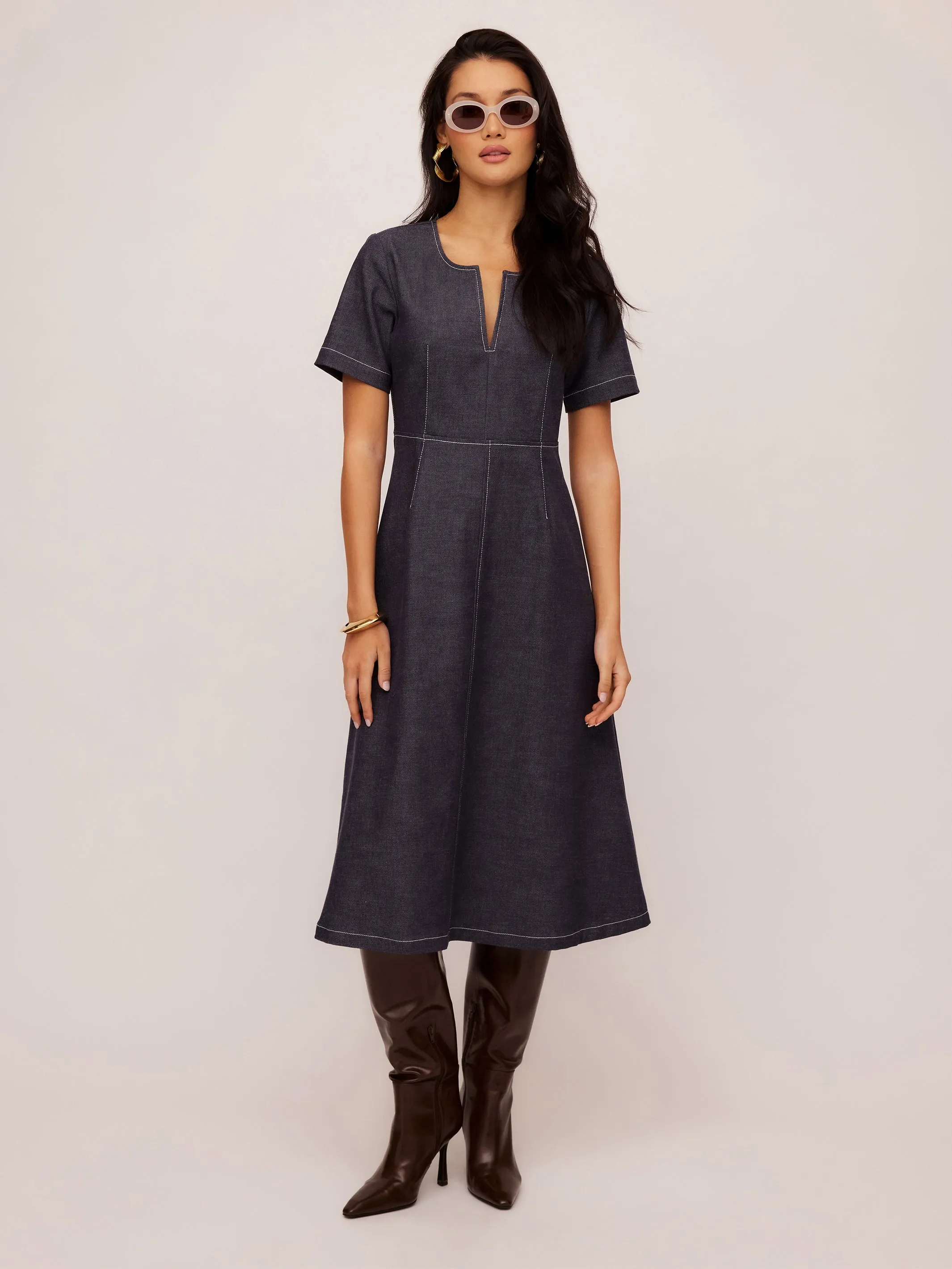 Olivia Contrast Stitch Dress