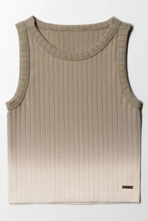 Ombre Seamless Vest Olive Green