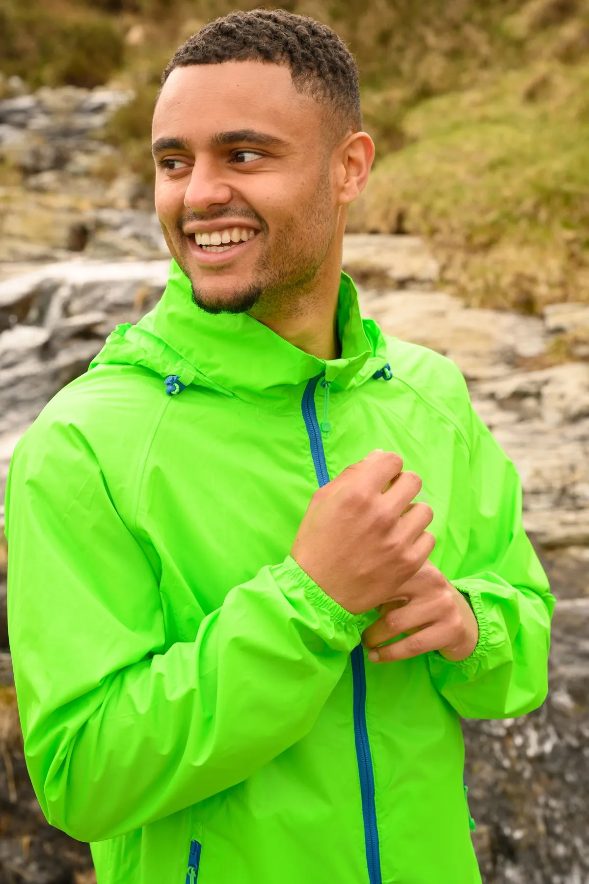 Origin Packable Waterproof Jacket - Neon Green