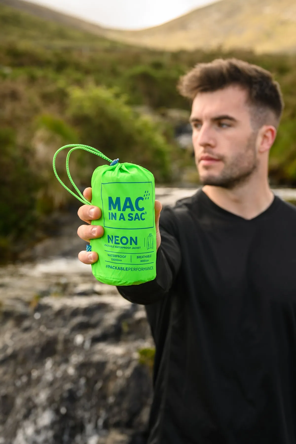 Origin Packable Waterproof Jacket - Neon Green