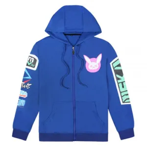 Overwatch D.va Outerwear Hoodies - Zip Up Blue Hoodie