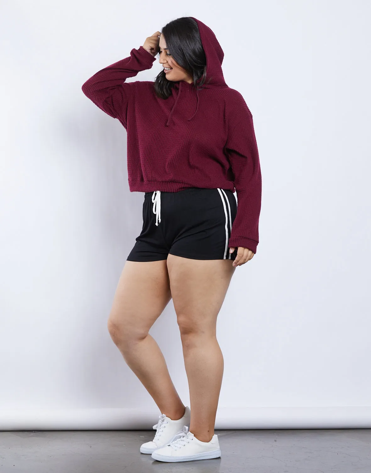 Plus Size Sarah Waffle Knit Hoodie