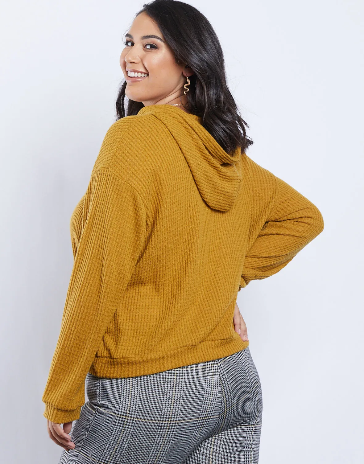 Plus Size Sarah Waffle Knit Hoodie