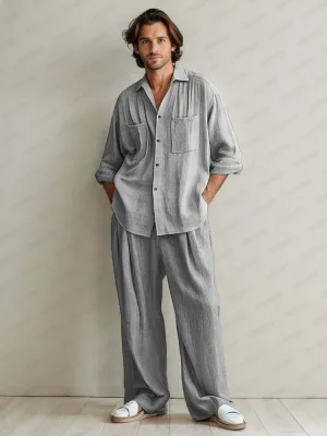 Premium Soft Linen Blend Shirt Set