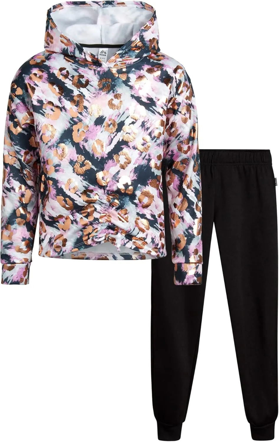 RBX Girls' Active Sweatsuit Set - 2 Piece Fleece Hoodie Sweatshirt and Jogger Pants (Size: 7-16)