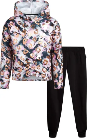 RBX Girls' Active Sweatsuit Set - 2 Piece Fleece Hoodie Sweatshirt and Jogger Pants (Size: 7-16)