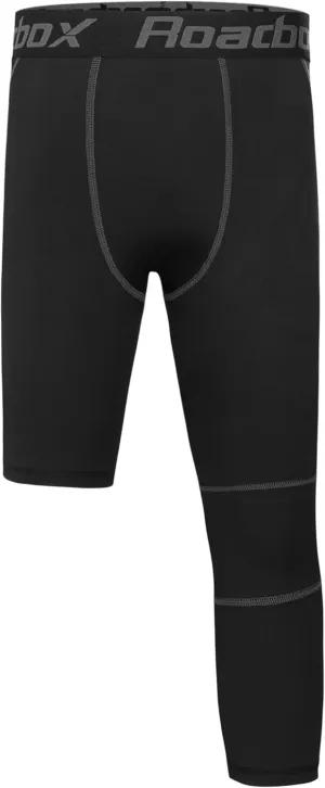 Roadbox Boys One Leg Compression Pants, 2Pack 3/4 Athletic Basketball Leggings, Youth Sports Baselayer Tights