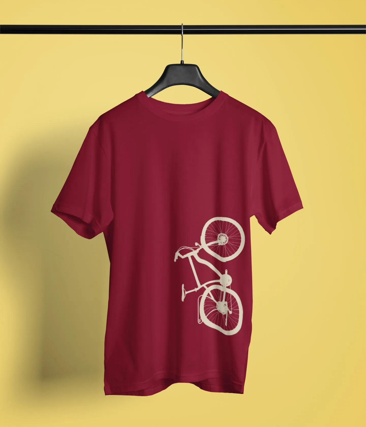Semantic Half Sleeve Cotton T-shirt - Printed Bicycle