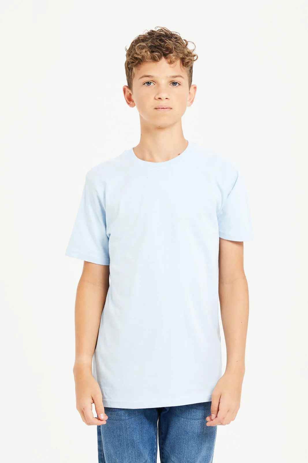 Senior Boys Blue And Grey T-Shirt Set (Pack Of 2)
