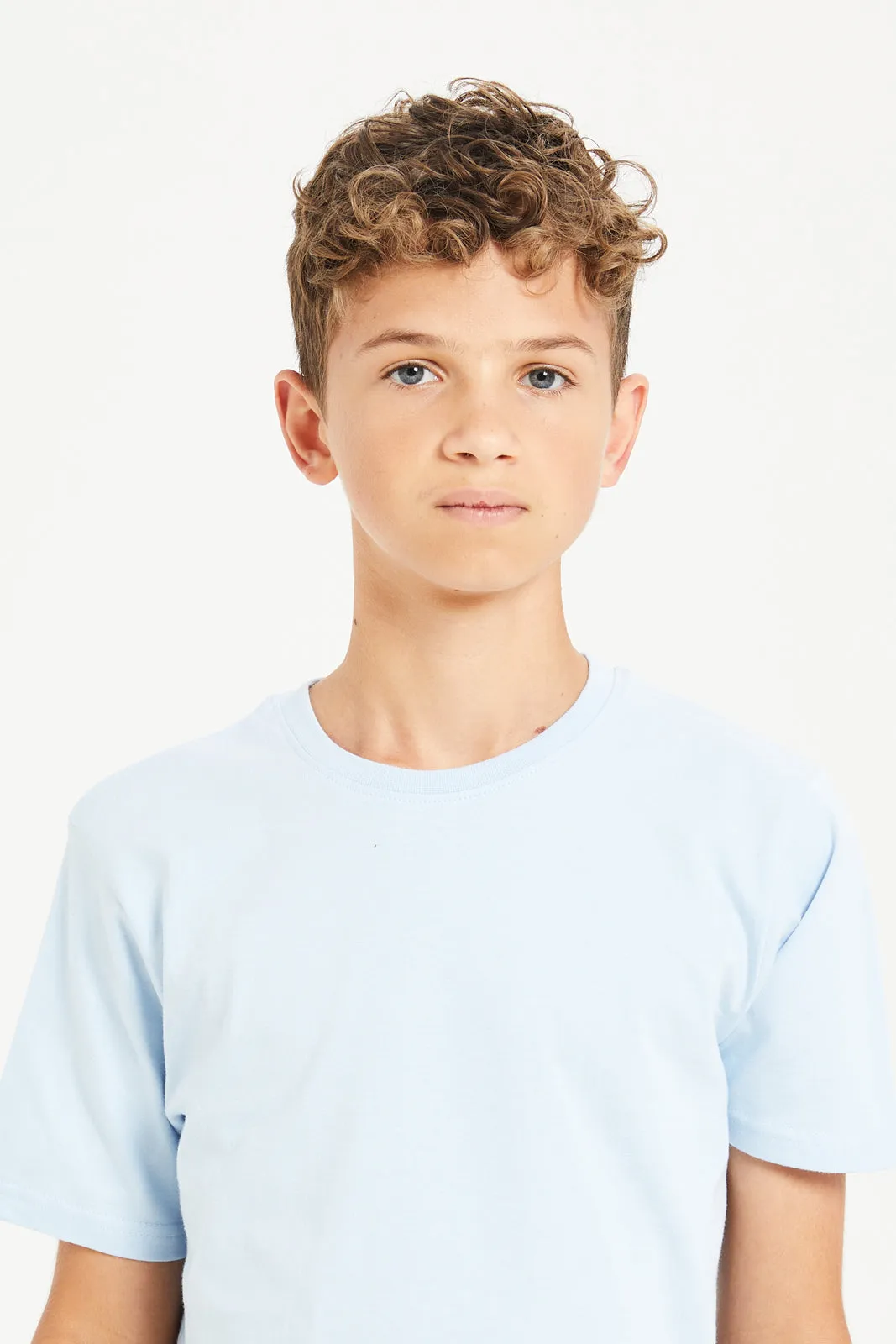 Senior Boys Blue And Grey T-Shirt Set (Pack Of 2)