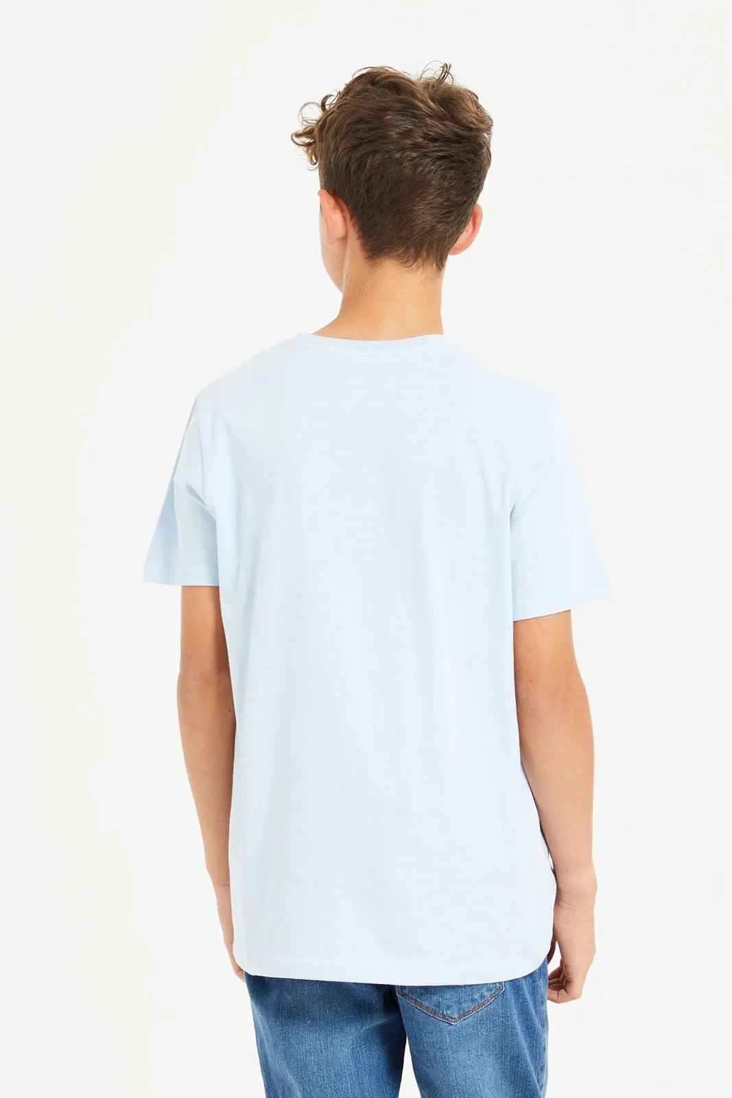 Senior Boys Blue And Grey T-Shirt Set (Pack Of 2)