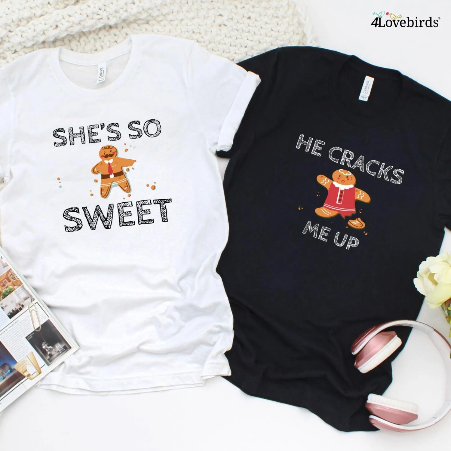 She's So Sweet/He Cracks Me Up - Hilarious Christmas Matching Outfits For Couples