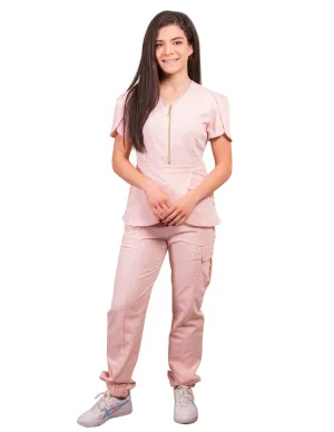 simply-scrubs Women's Dutch Tulip Set - Soft Pink