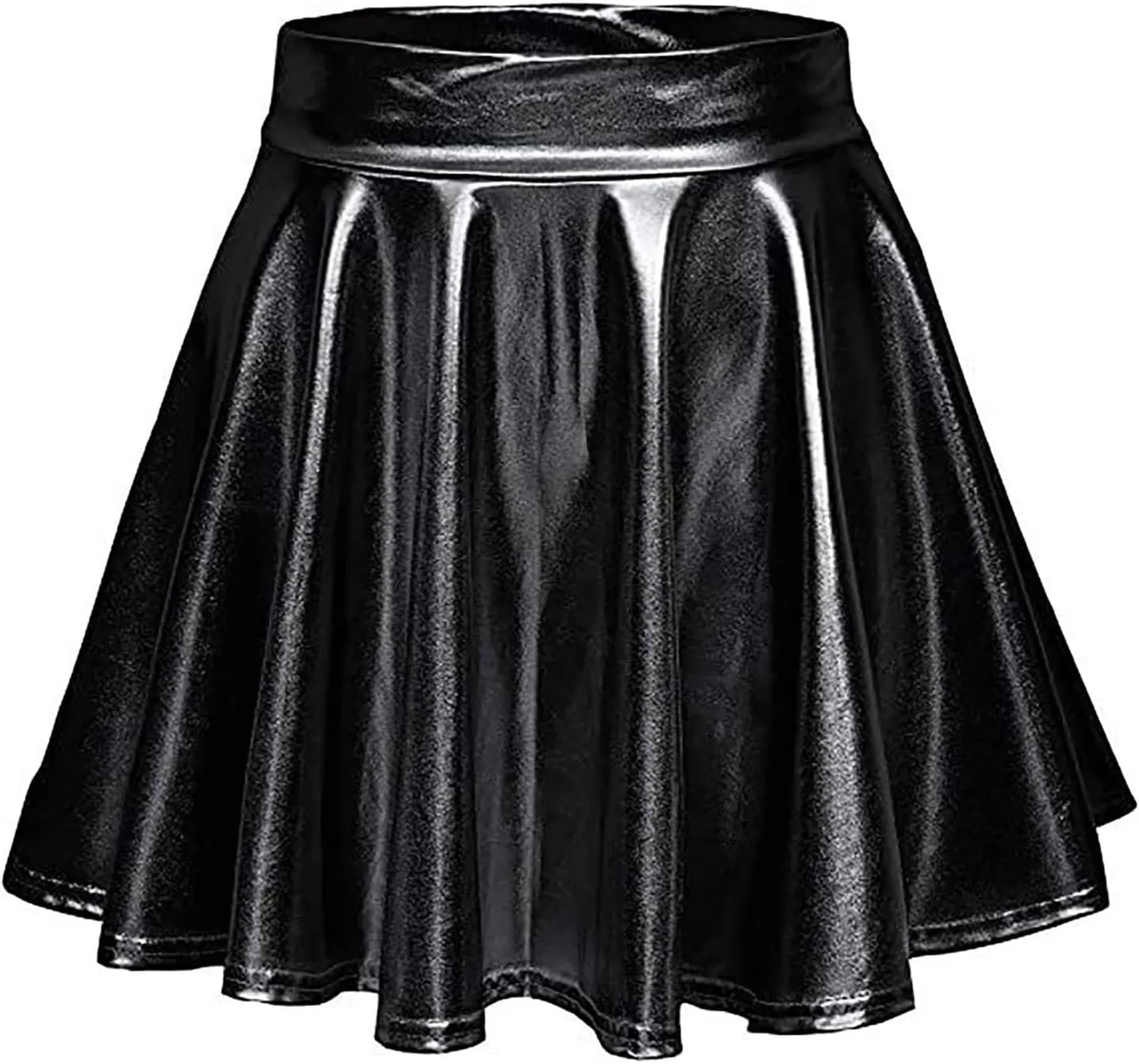 Skirt for Party Women's Fashion High Waist Pleated Solid Color Short Dress Loose Fit Skirts Metallic Summer Outfit