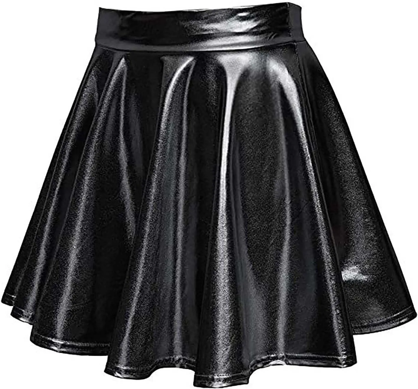 Skirt for Party Women's Fashion High Waist Pleated Solid Color Short Dress Loose Fit Skirts Metallic Summer Outfit