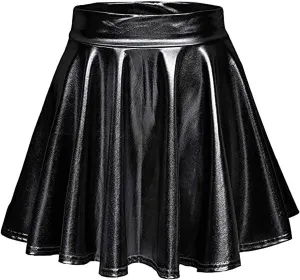 Skirt for Party Women's Fashion High Waist Pleated Solid Color Short Dress Loose Fit Skirts Metallic Summer Outfit