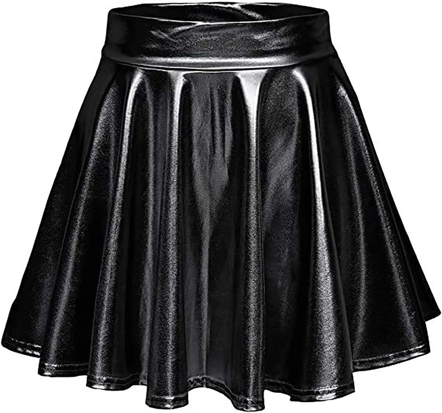 Skirt for Party Women's Fashion High Waist Pleated Solid Color Short Dress Loose Fit Skirts Metallic Summer Outfit