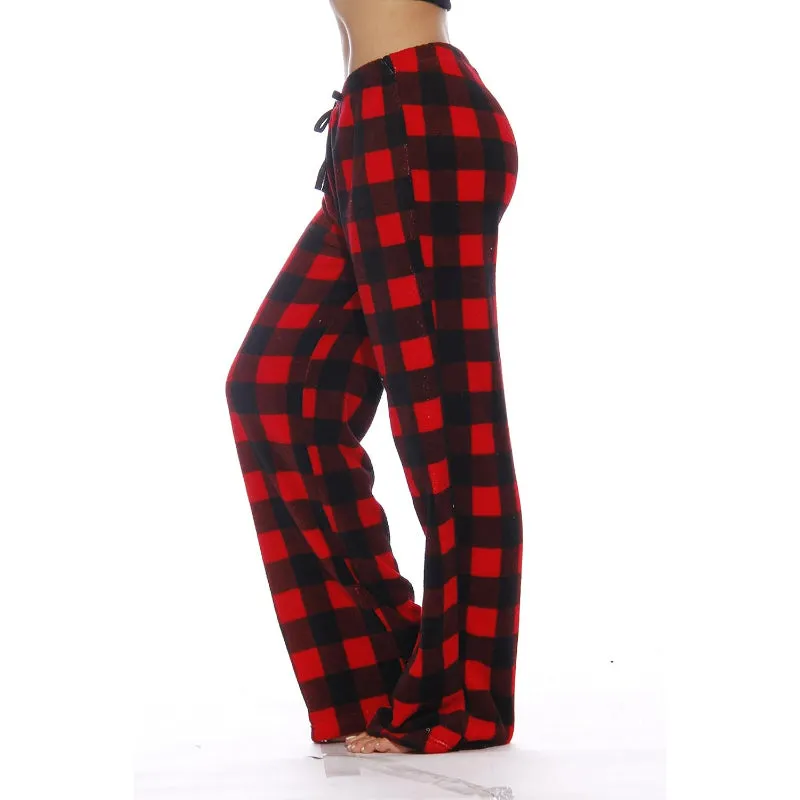Soft Plaid Plush Lounge Pants