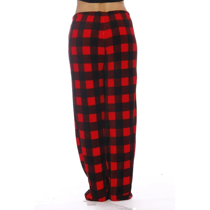Soft Plaid Plush Lounge Pants