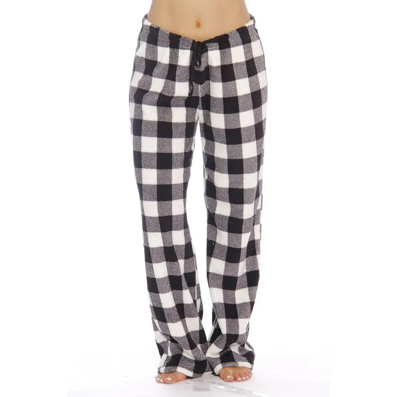 Soft Plaid Plush Lounge Pants