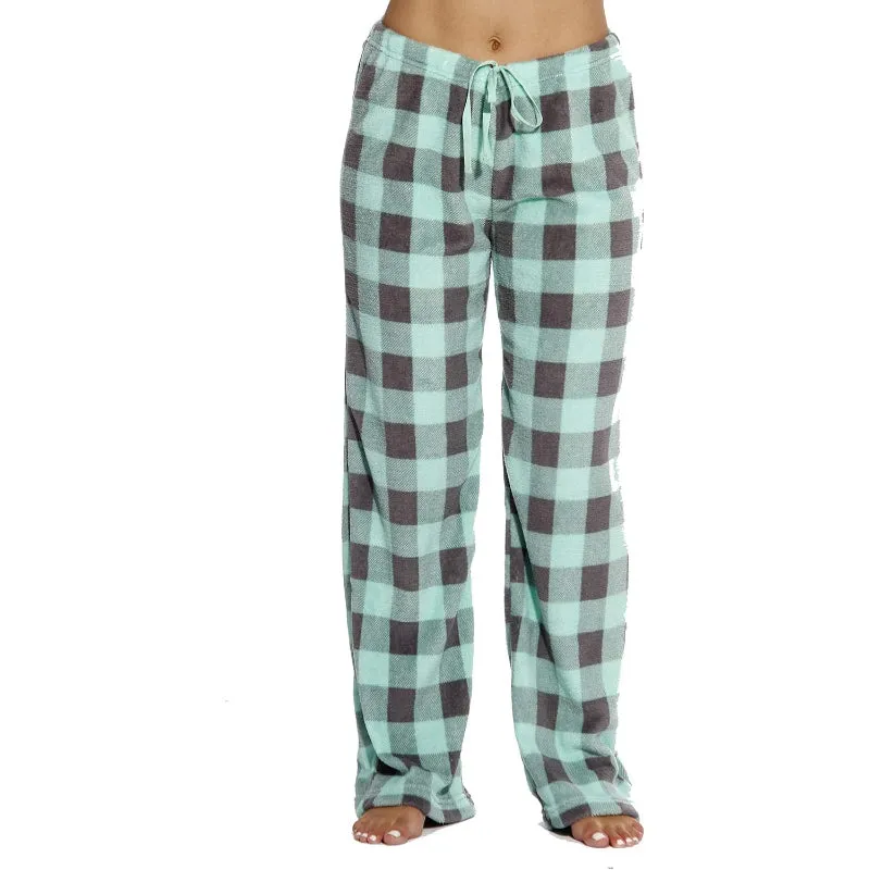 Soft Plaid Plush Lounge Pants