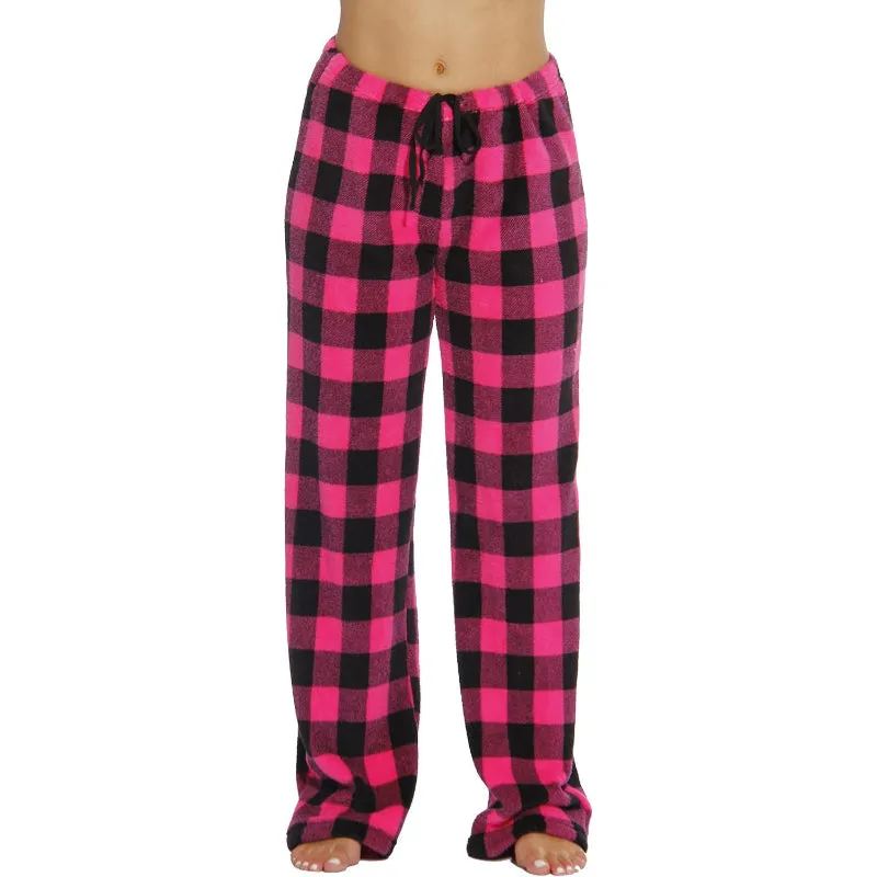 Soft Plaid Plush Lounge Pants