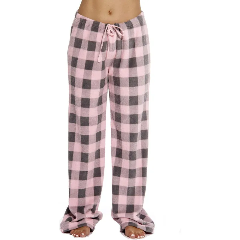 Soft Plaid Plush Lounge Pants