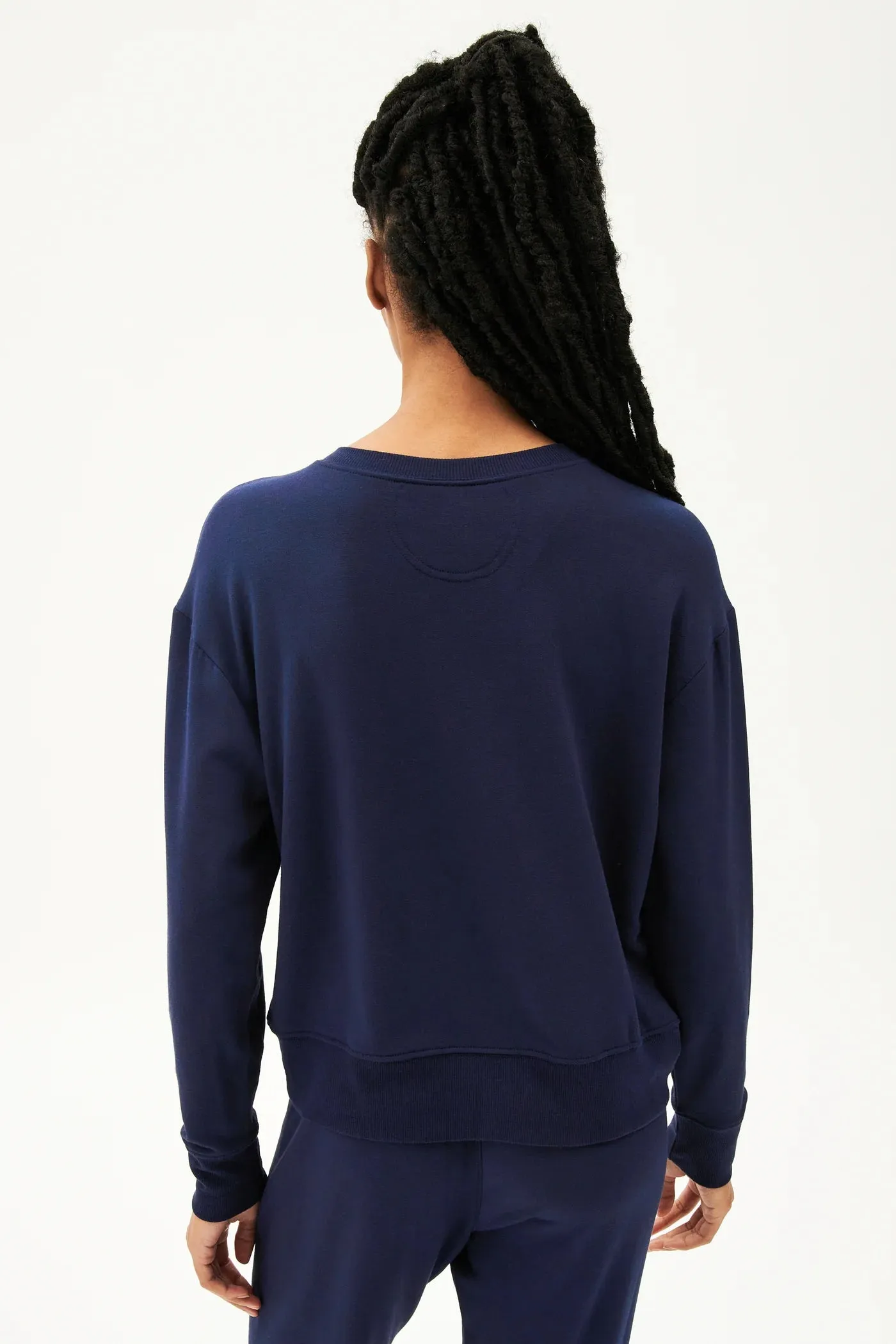 Splits59 Sonja Warm Up Long Sleeve Sweater in Navy