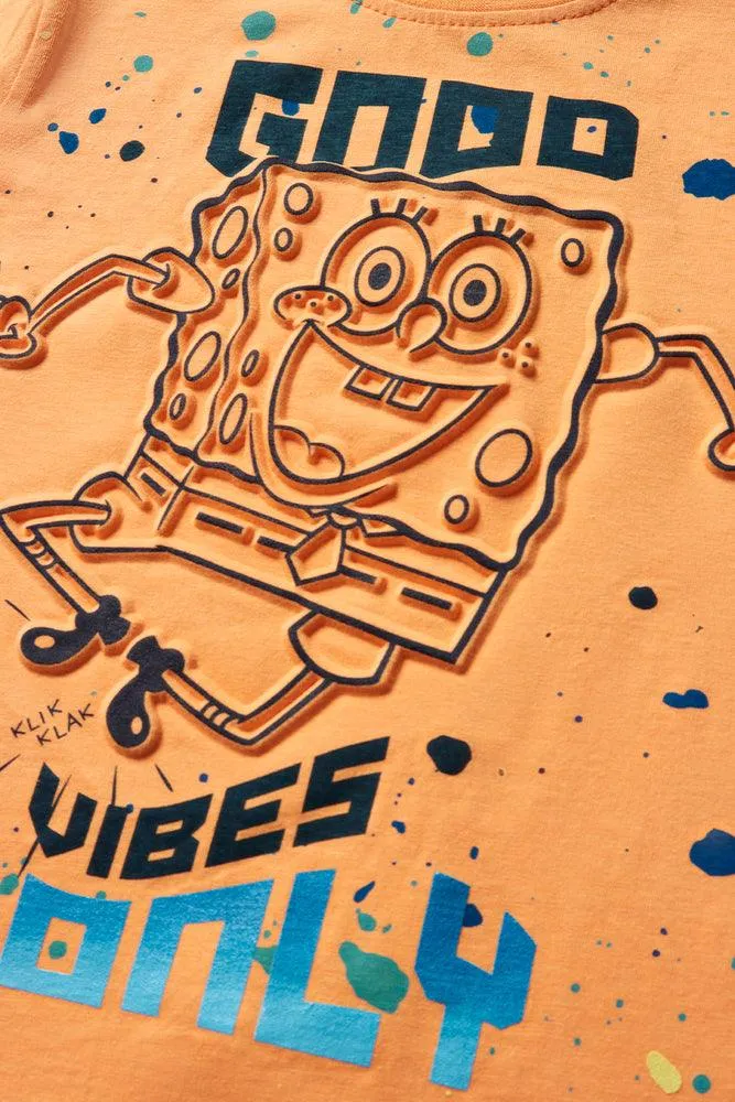 Spongebob Short Sleeve T-Shirt Orange