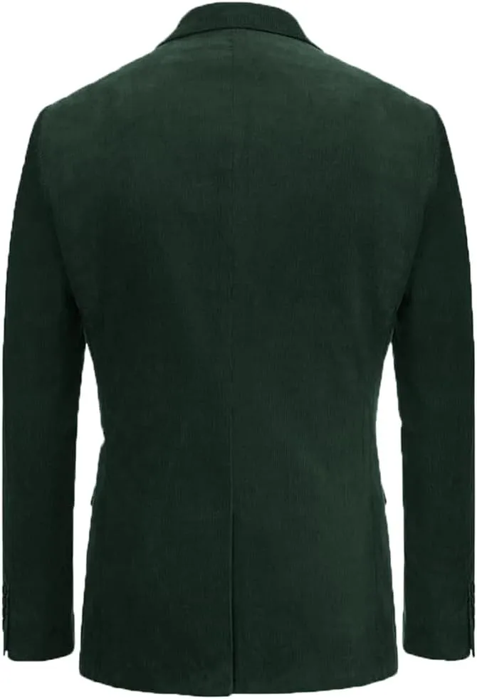 Suit for Men New Corduroy British-Style Suits Two Piece Blazer Pants Business Casual Suit Groomsmen
