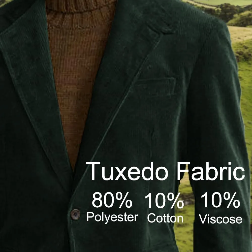 Suit for Men New Corduroy British-Style Suits Two Piece Blazer Pants Business Casual Suit Groomsmen