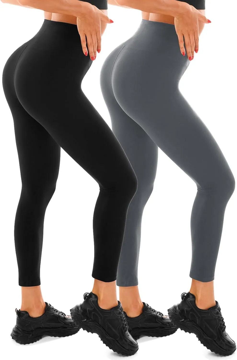 Walifrey 2 Pack Leggings for Women, High Waisted Buttery Soft Womens Yoga Pants for Gym Workout