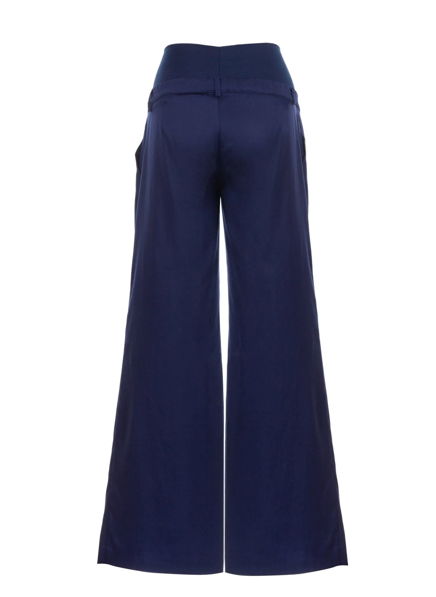 Warren Maternity Trouser in Soft Tencel - Blue