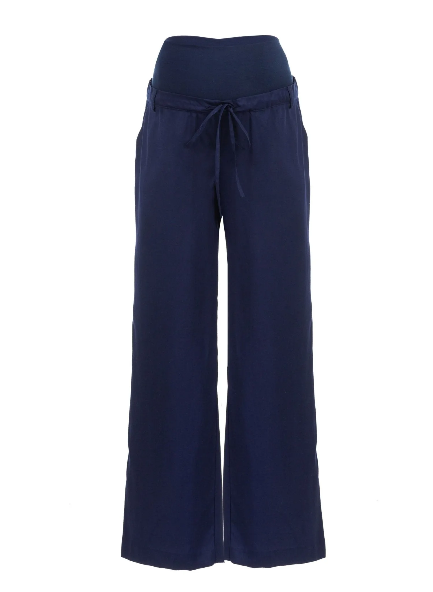 Warren Maternity Trouser in Soft Tencel - Blue
