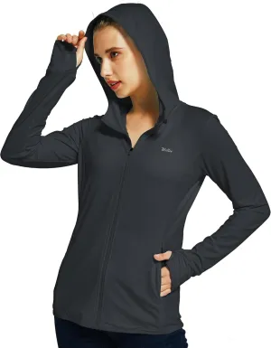 Willit Women's UPF 50  Sun Protection Shirts UV Long Sleeve Zip Hoodies SPF Lightweight Jacket Hiking Outdoor with Pockets