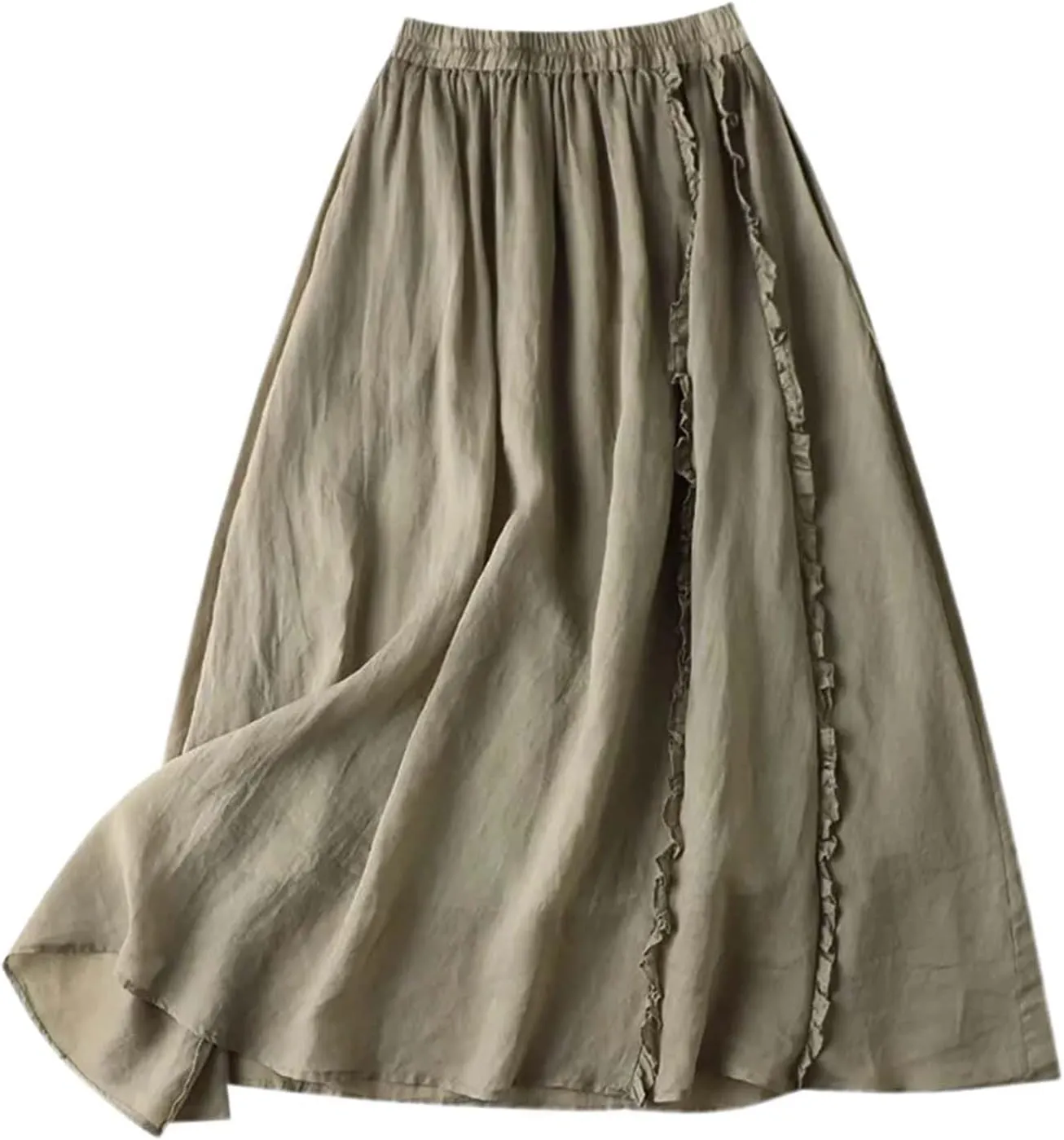 Womens Boho Floral Maxi Midi Skirt 2025 Summer Trendy Elastic Waist Pleated Aline Flowy Long Skirts Beach Vacation