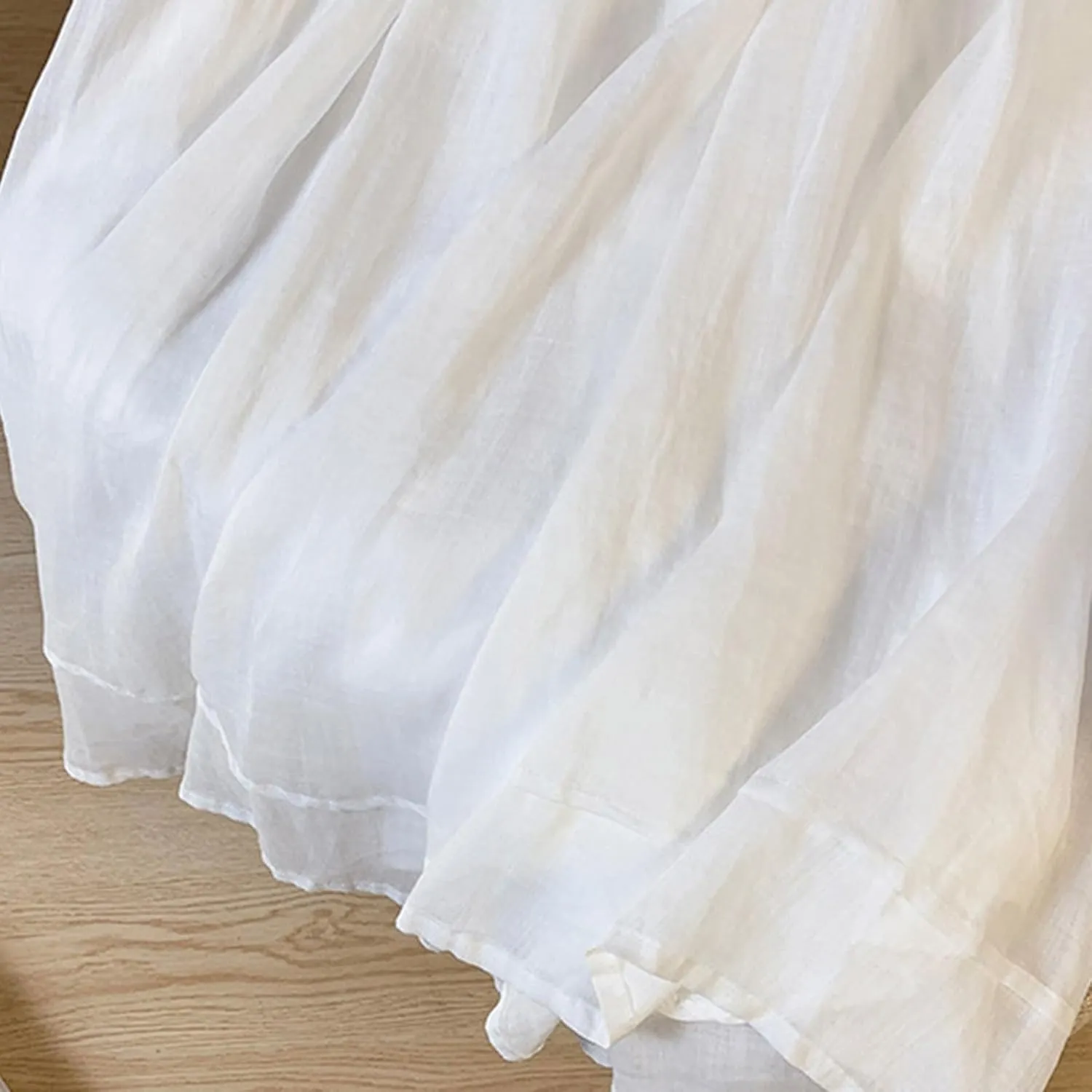 Women's Linen Stretch Soft Pleated Skirt Elastic Waisted Spring Summer Ruched Skirts Casual Loose Trendy Maxi Skirt