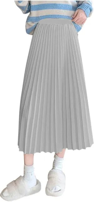 Womens Maxi Midi Satin Skirt Wedding Guest Dress Plus Size Pleated Evening Party Silk Elegant High Waist Long Skirts