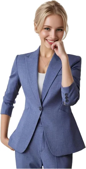 Womens Pant Suit One Button Business Casual Outfits Office Blazer and Pants Set Suit for Women