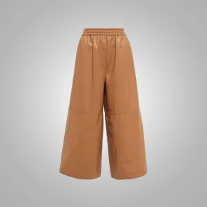 Women's Soft Sheepskin Brown leather pants